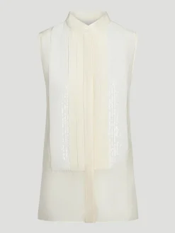 Adele Sequined Semi-Sheer Blouse