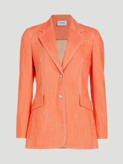 Akris Punto Washed Denim Orange Suit Set