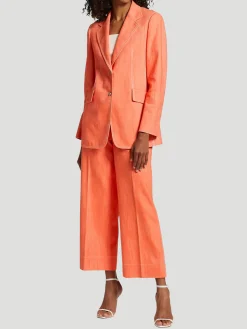 Akris Punto Washed Denim Orange Suit Set