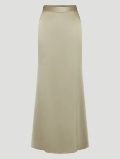 At Last Maxi Silk Skirt in Sage