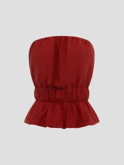 Aurelia Ruched Strapless Top