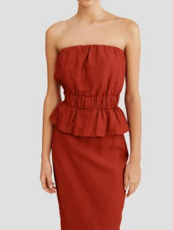 Aurelia Ruched Strapless Top