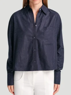 Average Joe Shirt with Crystals in Navy