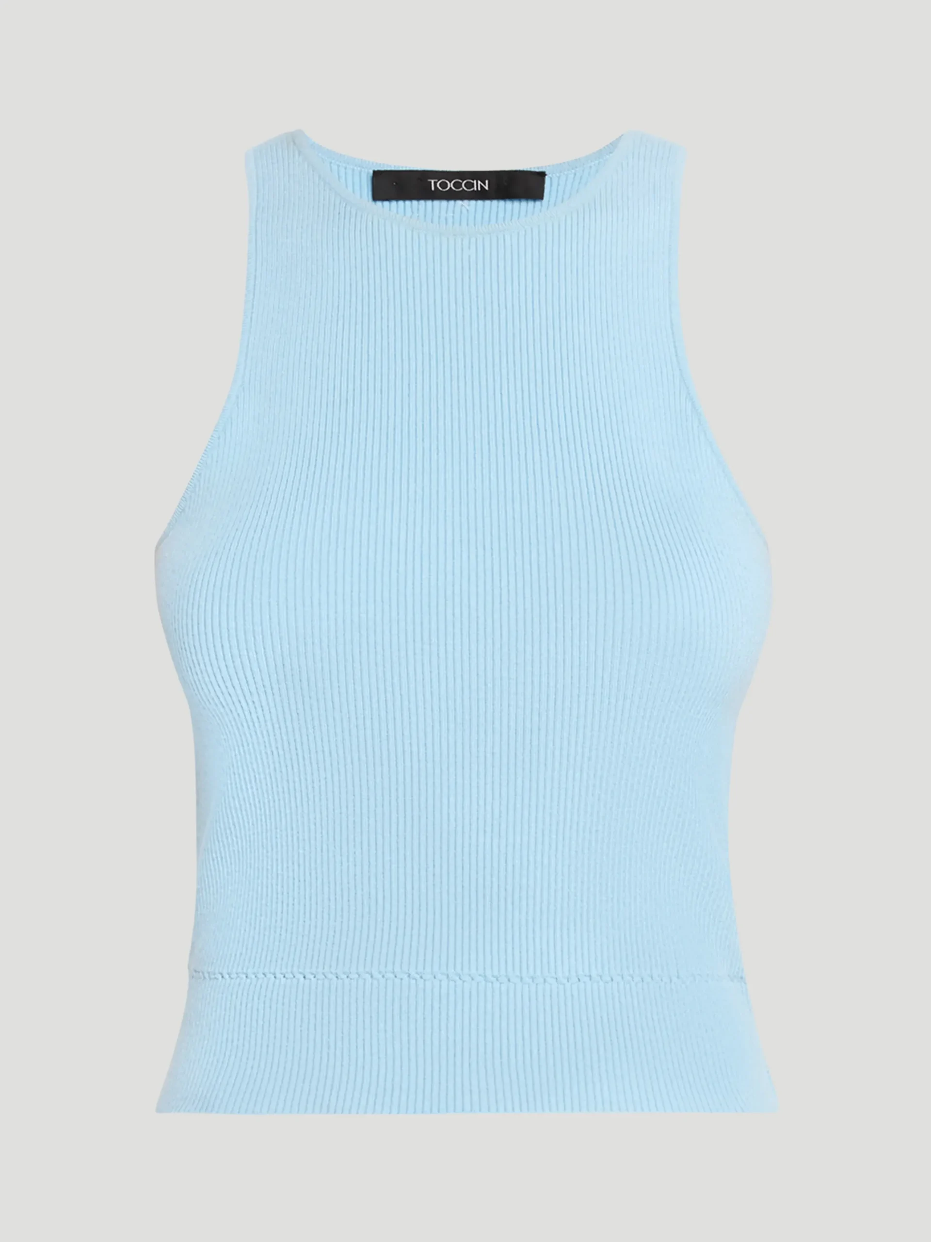Avery Racer Tank in Light Blue