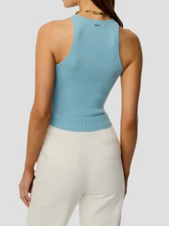 Avery Racer Tank in Light Blue