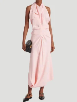 Backless Scarf Midi-Dress