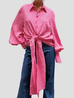 Bella Tie Shirt in Pink