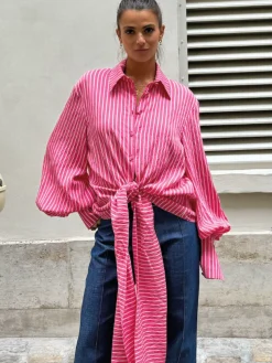Bella Tie Shirt in Pink