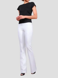 Bellini Flare Leg in White Jacquard