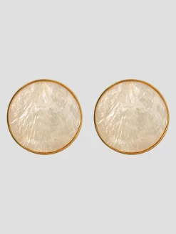 Bezel Set Shell Earrings