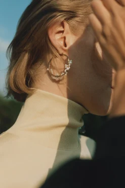 Blast Off Pearl and White Topaz Gold Vermeil Earrings