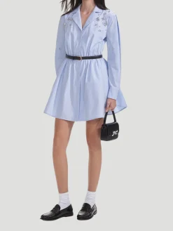 Blue Cotton Embellished Dress