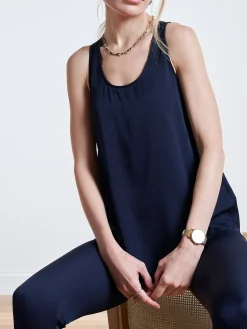 Blue Tivoli Silk Tank