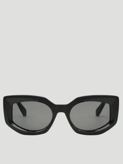 Bold Cat-Eye Black Acetate Sunglasses