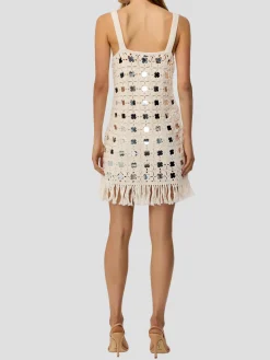 Brinkley Mirror Laced Up Fringe Dress