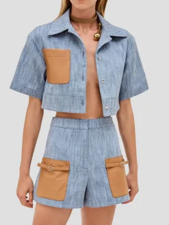 Brook Vegan Leather Pocket Top