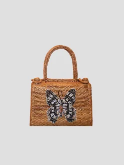 Butterfly Top Handle Box Woven Bag