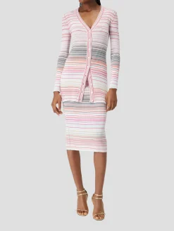 Buttoned Cardigan in Pink Light Tones