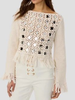 Camilla Mirror Long Sleeve Fringe Top