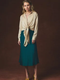 Chamonix Long Skirt in Icy Teal