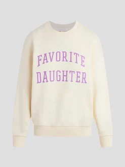 Collegiate Sweatshirt in White and Purple