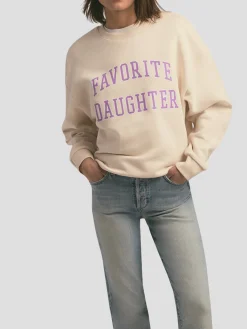 Collegiate Sweatshirt in White and Purple