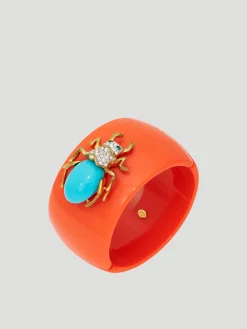 Coral Turquoise Beetle Cuff