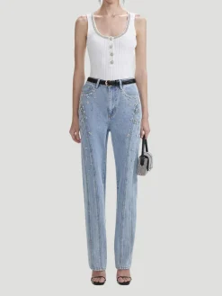 Crystal-Embellished Jeans