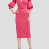 Embellished Sleeve Dress in Rose