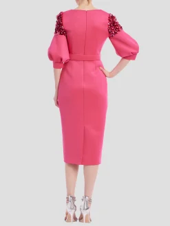 Embellished Sleeve Dress in Rose