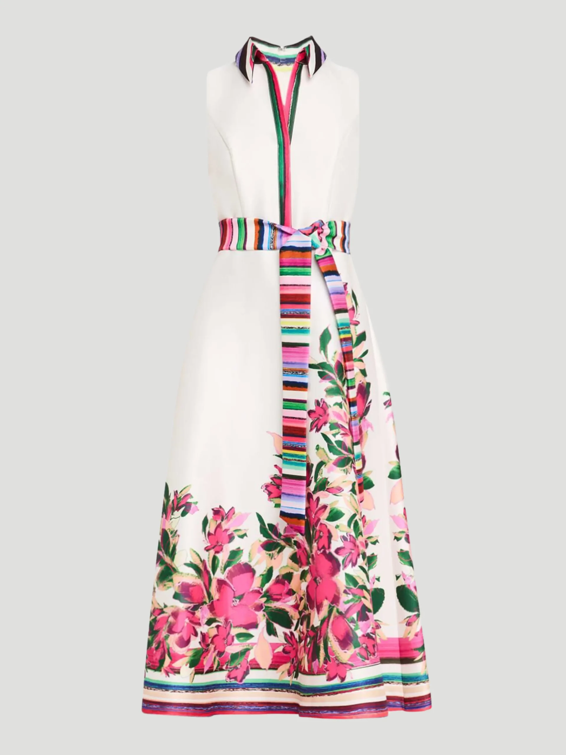 English Print Shirt Dress