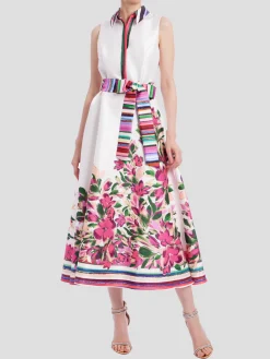 English Print Shirt Dress