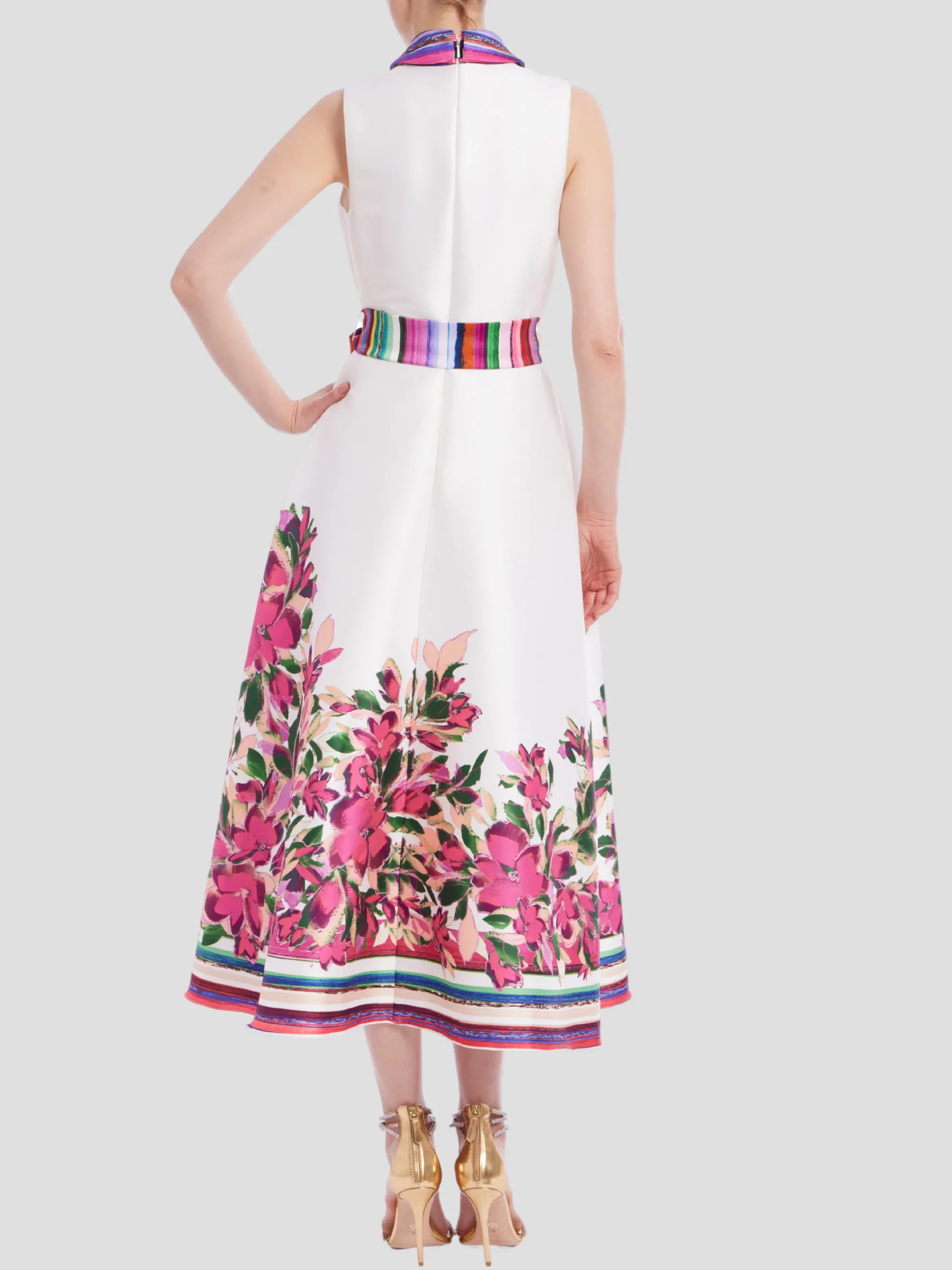 English Print Shirt Dress