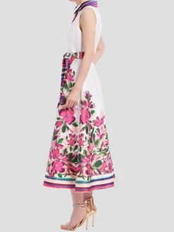 English Print Shirt Dress