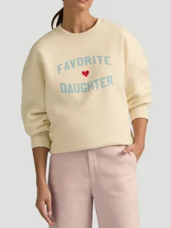 Favorite Daughter Heart Logo Sweatshirt in Baby Blue