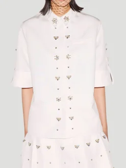 Fern Collared Half-Sleeve Embellished Shirt
