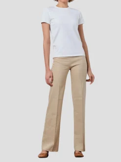 Flavia Relaxed Pant in Tan Linen