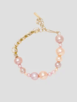 Float Pink Pearl and Zirconia Gold Vermeil Bracelet