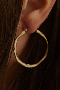 Furrowed Gold Vermeil Twisted Hoop Earrings