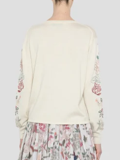 Garden Embroidered Pullover in Ecru