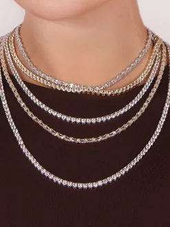 20" Gold Baguette Tennis Necklace