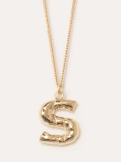 Gold Plated S Pendant with Chain