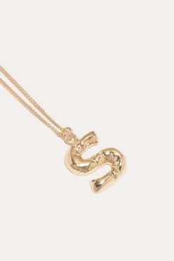 Gold Plated S Pendant with Chain