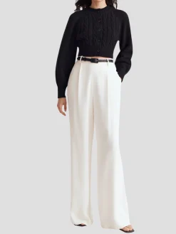 Hailey Wide Leg Trouser in White