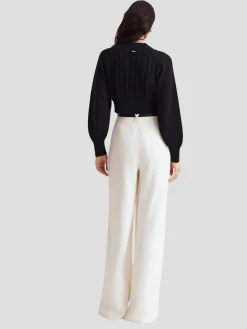 Hailey Wide Leg Trouser in White