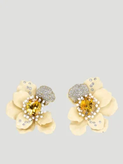 Ivory Poppy Earrings
