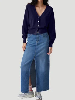 Jessie Elegant Navy Cashmere Cardigan