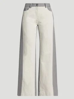 Joanna Two-Toned Cotton-Blend Pant