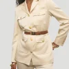 June Satin Belted Blazer