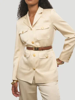 June Satin Belted Blazer